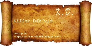 Kiffer Dávid névjegykártya