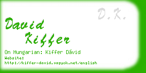 david kiffer business card